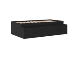 Conjunto 1 Estrutura Da Cama Vidaxl Preto Madeira De Pinho Maciça (80 X 200 Cm)