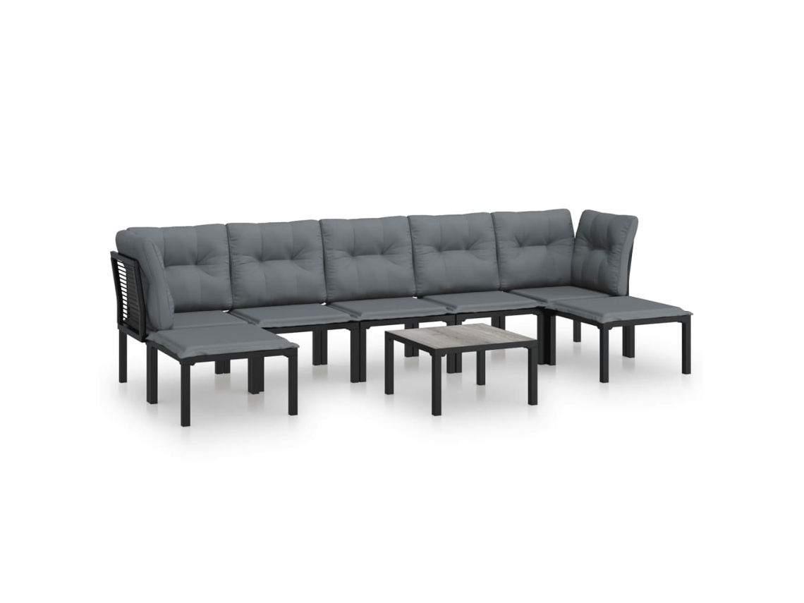 Garden Lounge Set, Garden Lounge Sets Vidaxl Preto Aço (n/a)