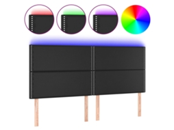 Led Headboard, Led Headboards Vidaxl Preto Couro Artificial (180 X 5 X 118/128 Cm)