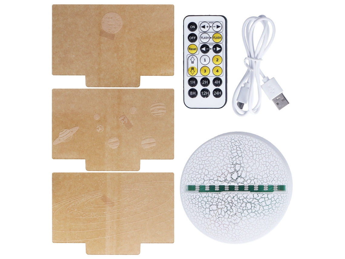 Rebe-lámpara Nocturna 3d 16 Colores Regulable Com Controle Remoto E Toque Inteligente Para Presentes De Aniversário