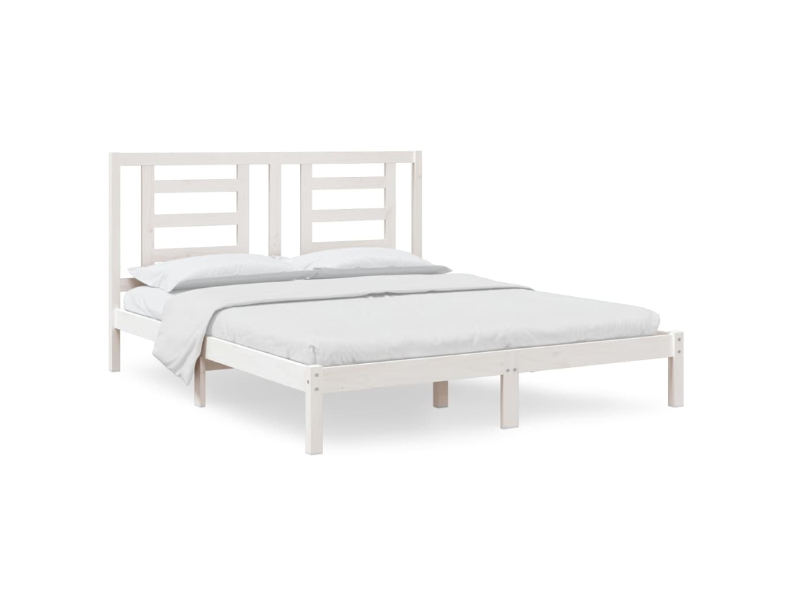 Bed Frame, Bed Frames Vidaxl Branco Madeira De Pinho (160 X 200 Cm)