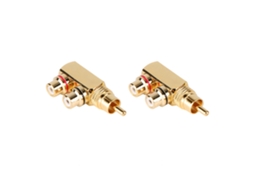 2 Peças Conector Rca Macho Para Fêmea Adaptador De Áudio E Vídeo Splitter De Três Vias Ângulo Retto