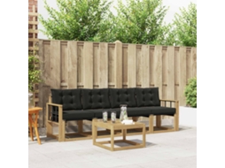 Vidaxl Conjunto De Sofás Para Exterior 5 Pcs Branco E Preto
