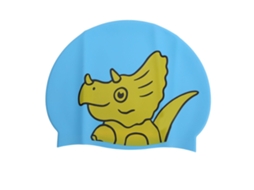 Boné Silicone Infantil 3d Dinossauro Azul Proteção Ouvido