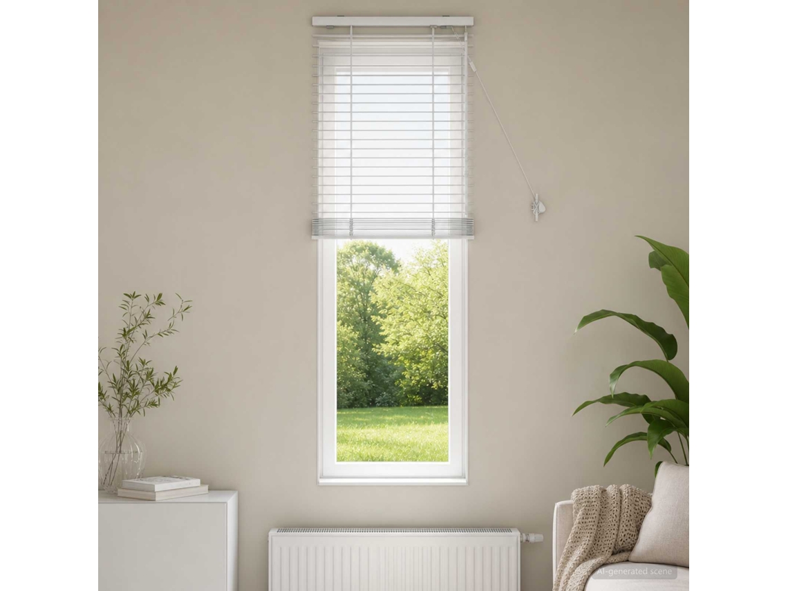 Vidaxl Cortina Veneziana Branco 60 X 160 Cm 35 Mm