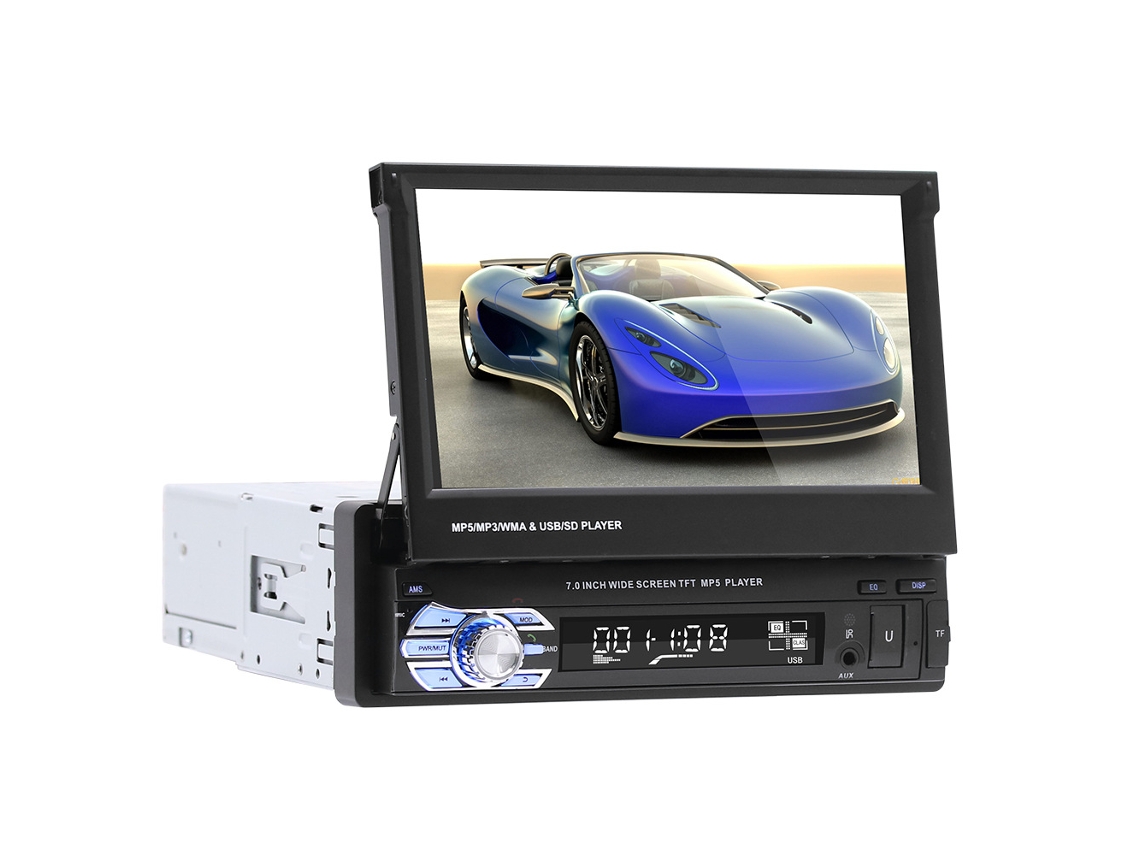 Rádio Automotivo Retrátil 1din De 7 Polegadas Mp5 Com Mirror Link, Som Automotivo E Dvd Player Brilvibera