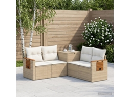 Vidaxl Conjunto De Sofás 5 Unid. Bege E Branco Creme