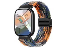 Pulseira magnética em nylon trançado com conector dourado para Xiaomi Mi Band 10 Pro, Huawei Fit 5, Redmi Watch 6, Redmi 4 e 5.