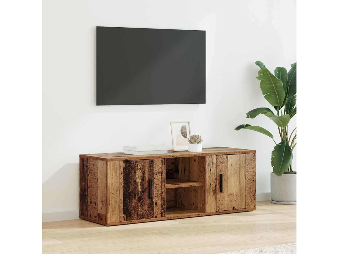 Vidaxl Gabinete Para Tv 100 X 31,5 X 35 Cm Madeira Antiga