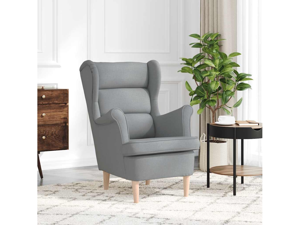 Vidaxl Cadeira Com Apoio De Braços 74x84x100 Cm Tecido Cinzento-claro