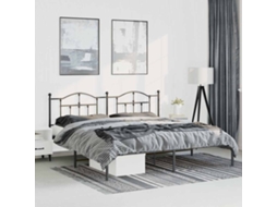 Vidaxl Estrutura De Cama Com Cabeceira 193x203 Cm Metal Preto