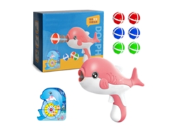 Jogo de dardos com bolas pegajosas para crianças, lançador de bolas, desenvolve a coordenação motora, rosa, para uso interno e externo.