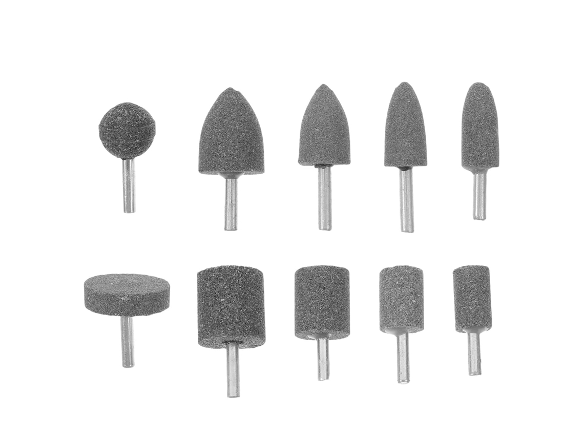 Conjunto De 10 Pontas De Polimento Em Coríndon Marrom - Abrasivas E Duráveis
