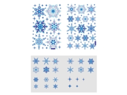 Adesivos Decorativos Janela Natal Flocos Neve Alces
