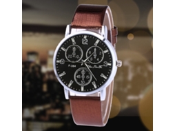 Reloj De Cuarzo Con Correa De Cuero Pu Zhoulianfa Para Pareja Casual Dial Redondo Simple Café