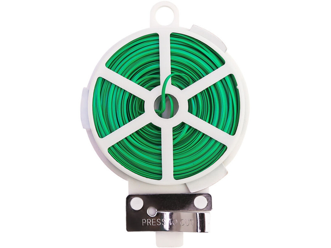 Arame de Ferro Plastificado, 100m, para Jardim, Verde. AQUAFORGE