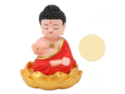 Laxiscreed Ornamento Buda Com Luz Solar Móvel E Automática Para Decoração Jardim