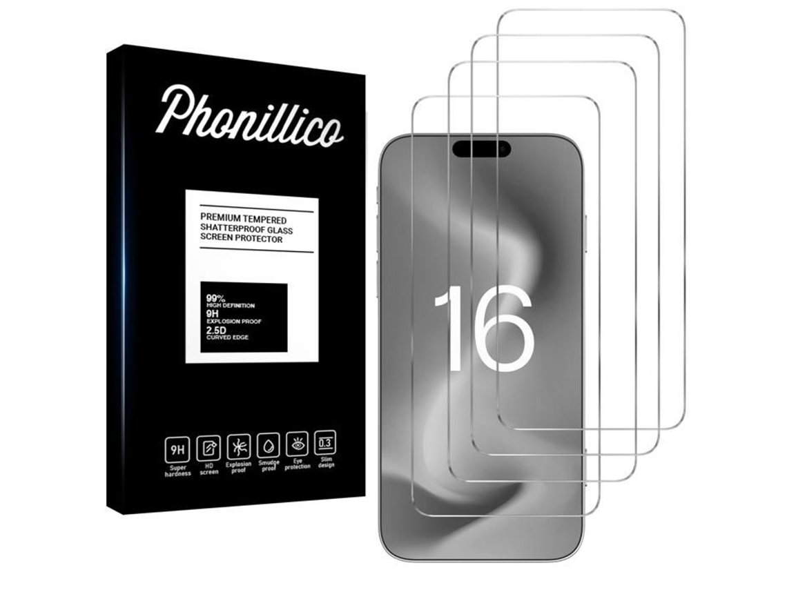 Película De Vidro Temperado Para Iphone 16 Pacote Com 4 Protetora Tela