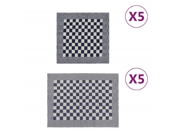Vidaxl Conjunto De Panos De Cozinha 10 Pcs Algodão Azul E Branco
