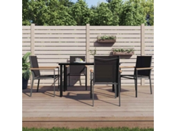 Vidaxl 5 Pcs Conjunto De Jantar Para Jardim Textilene E Aço Preto