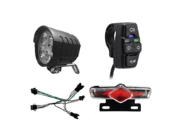 Lurelia Bicicleta Elétrica 24/ 36/ 48v/ 60v Farol Dianteiro Luz De Advertência Traseira Refletor Led Para Uso Noturno
