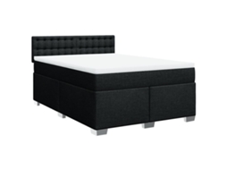 Cama com Molas/colchão 160x200 Cm Tecido Preto MAISON EXCLUSIVE