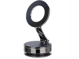 Suporte Magnético De Sucção A Vácuo Para Celular, Suporte Para Carro - Suporte Dobrável Ajustável De 360° Com Três Eixos (preto)