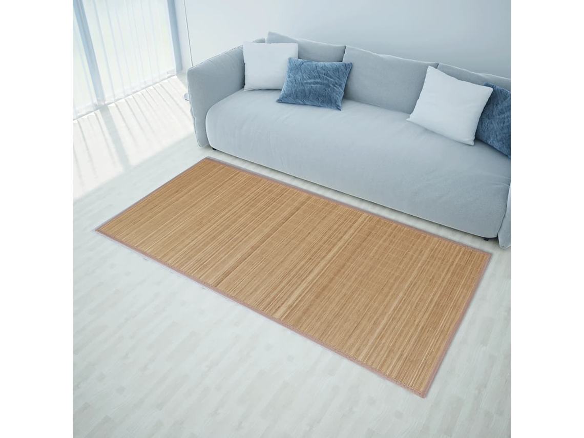 Tapete Retangular Bambu 80 X 300 Cm Castanho