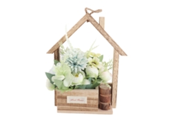 Cesto de Parede Decorativo com Flores Artificiais