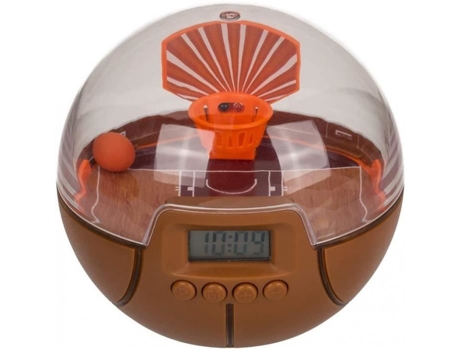 Calendários e Relógios de Mesa Despertador de Basquete Marrom e Laranja Plástico C 11 5 Cm X L 11 5 Cm Laranja OUT OF THE BLUE