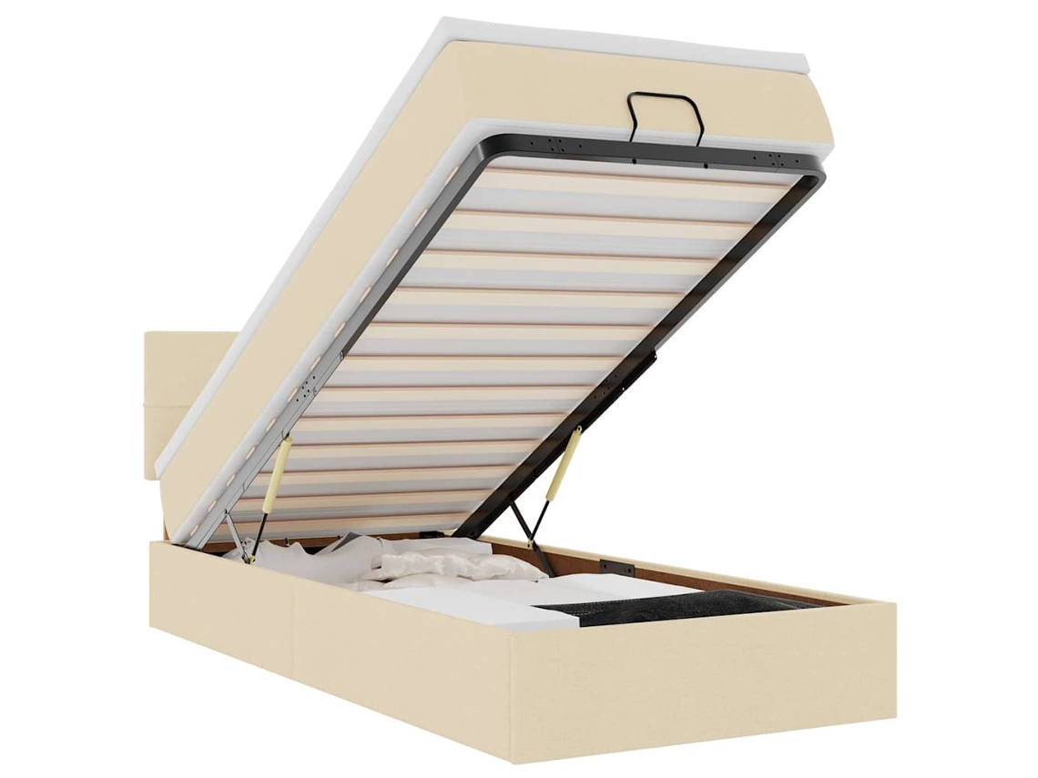 Ottoman Bed, Ottoman Beds Vidaxl Creme Tecido (90 X 190 Cm)