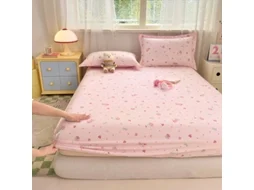 Capa de Colchão, Lençol de Baixo Estampado em Algodão Puro, Ideal para Quarto Infantil, Estampa de Cachorrinho Rosa, 180x200cm PANOONA