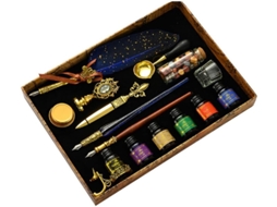 Conjunto de 16 Canetas tinteiro Antigas de Madeira Estilo Retrô para Caligrafia, Arte e Presentes. SFUSHOS