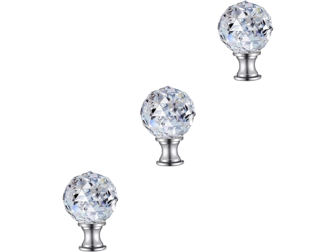 Conjunto De 3 Puxadores Decorativos De Cristal Para Candeeiros De Mesa, Para Realçar O Ambiente.