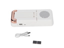Suporte para Telefone com Alto falante Bluetooth Branco EOOCOO (plegável e Portátil, Ângulo Ajustável)