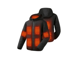 Preto 2xl Auxo Jaqueta Masculina Capuz Aquecimento 9 Zonas Bateria 20000mah - Casaco Elétrico Leve Impermeável Quente Ar Livre Inverno