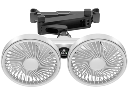Ventilador Elétrico De Duas Cabeças Para Banco Traseiro, Ventilador Elétrico Usb Ajustável Em 360° Com 3 Velocidades Até