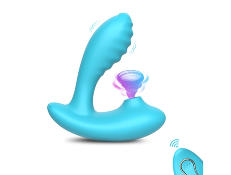 Vibrador de sucção de controle remoto 2 em 1 para mulheres (azul) OEMG