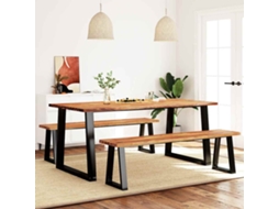 Vidaxl 3 Pcs Conjunto De Jantar C/ Bordas Vivas Acácia Maciça