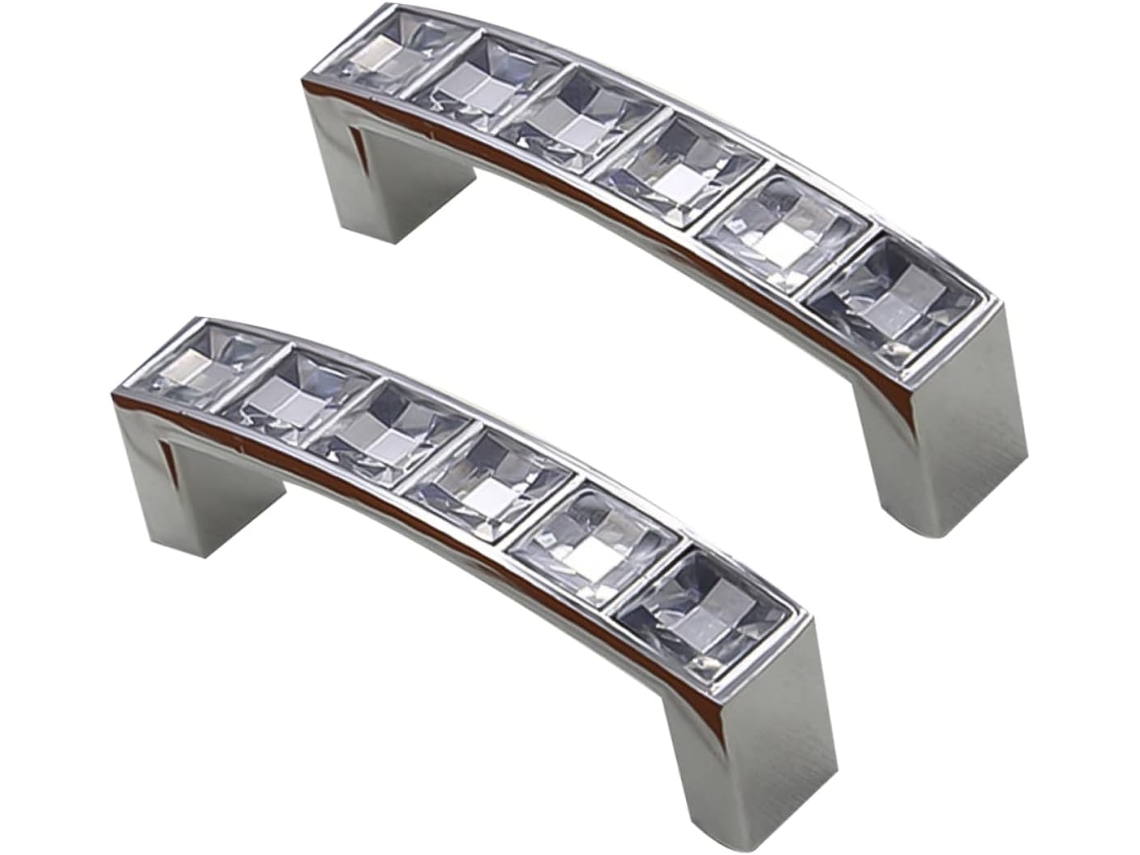 Puxador De Gaveta Em Liga Zinco Prateado Formato U, Puxador Para Porta De Armário, 2 Peças Com Parafusos De, 2cm