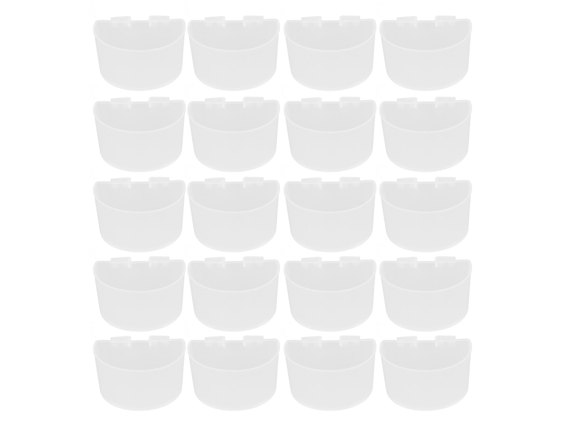 Tigela de Alimento para Pássaros Plástico Copa Gaiola 11x6cm Branco S/MARCA
