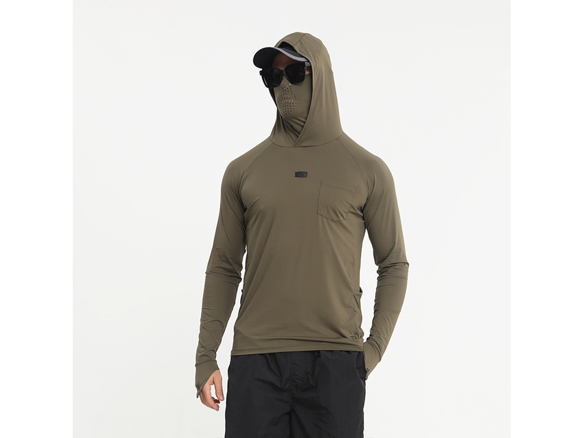 Camisa De Proteção Solar Masculina Yuysan, Manga Comprida Com Máscara Facial, Para Pesca, Secagem Rápida E Proteção Uv