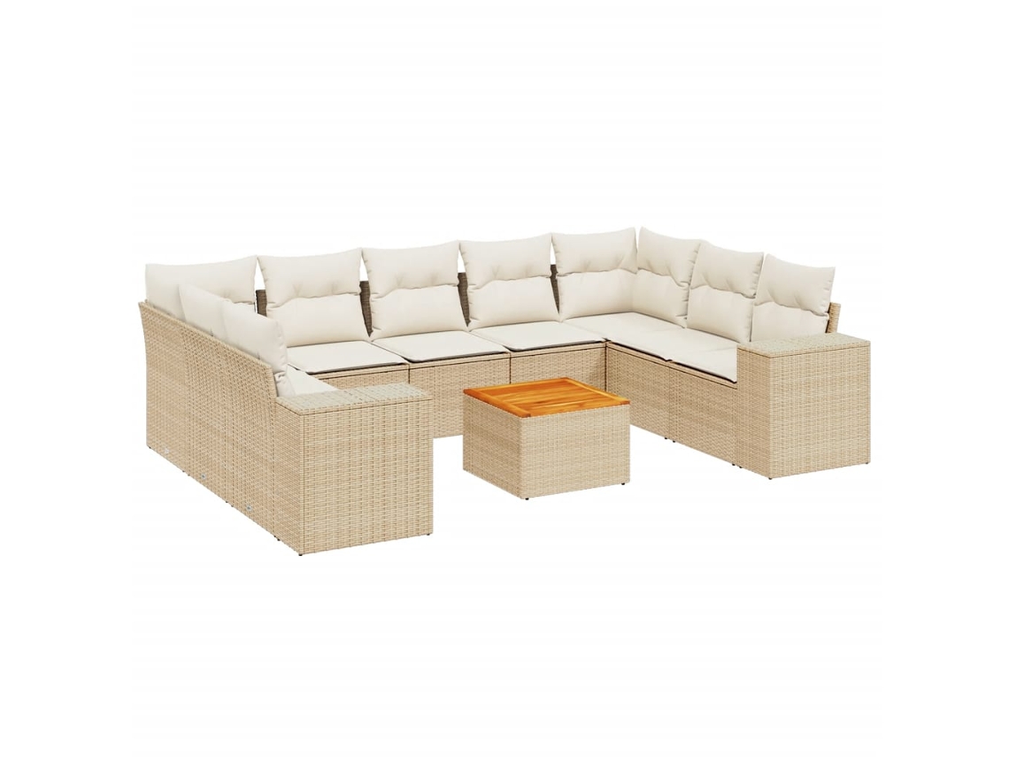 Garden Sofa Set, Garden Sofa Sets Vidaxl Bege Rattan / Vime (n/a)