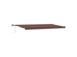 Toldo Retrátil Manual com Luzes Led MAISON EXCLUSIVE 600x300 Cm castanho