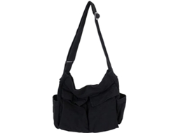 Bolsa De Mala Para Escola Aesthetic Cute Vintage De Lona Preta Crossbody Para Mulheres Com Compartimento Para Laptop