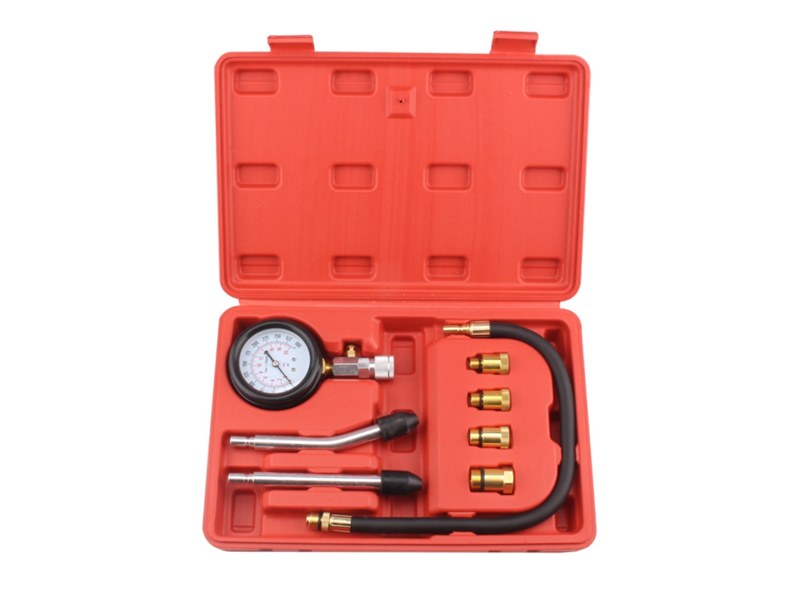 Kit de teste de compressão para motor a gasolina com manômetro para reparo de carros e motocicletas