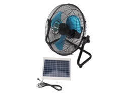 Um Ventilador Elétrico De Pé A Energia Solar De 12 Polegadas, Equipado Com Uma Tela De Exibição E Uma Bateria Grande De 4400mah.
