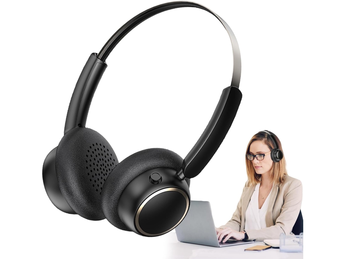 Fone De Ouvido Supra Auricular Retrô Confortável Com Áudio Em Metal