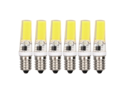 6pcs Lâmpada Cob E14 9w branco frio 6500k 360° silicone anti glare para lustre teto