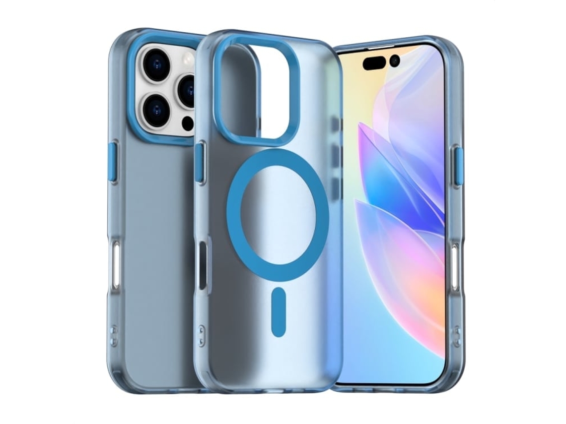 Capa Híbrida Para Iphone 16 Pro Max - Pc E Tpu Com Magsafe | Candy Design - Azul